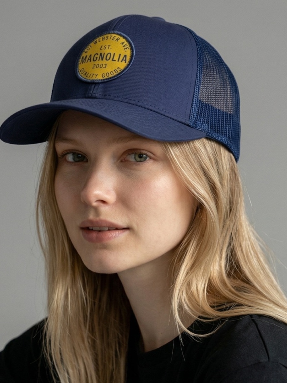 Magnolia Market Waco TX Trucker Hat Blue Mesh Snapback 2003 Joanna Gaines Cap
